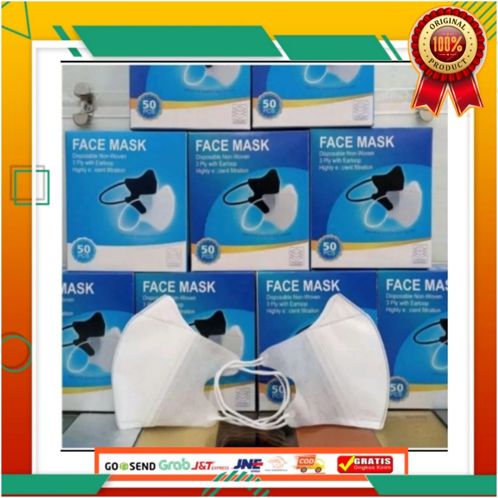 MASKER DUCKBIL 50 PCS MASKER PUTIH MASKER DEWASA