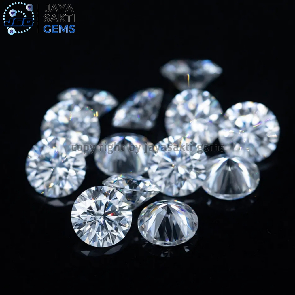 Diamond Moissanite Round Briliant 6.5mm 1ct D VVS1 Premium Sertifikat GRA USA