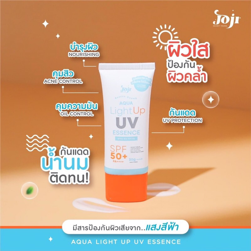 JOJI SECRET YOUNG AQUA LIGHT UP UV SUNSCREEN WAJAH ESSENCE SPF50+ PA++++ 30G