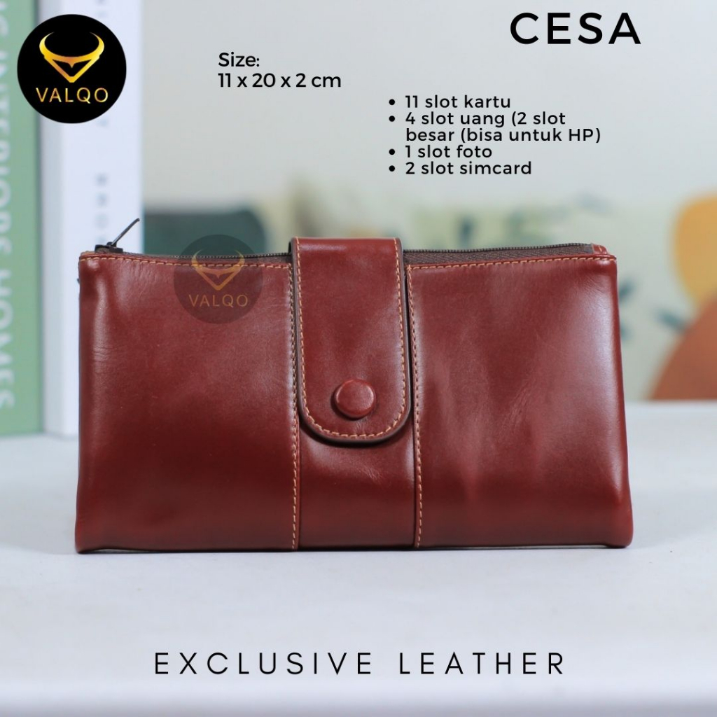 [VALQO] CESA Dompet Kulit Sapi Dompet Wanita Perempuan Dompet HP Dompet kartu