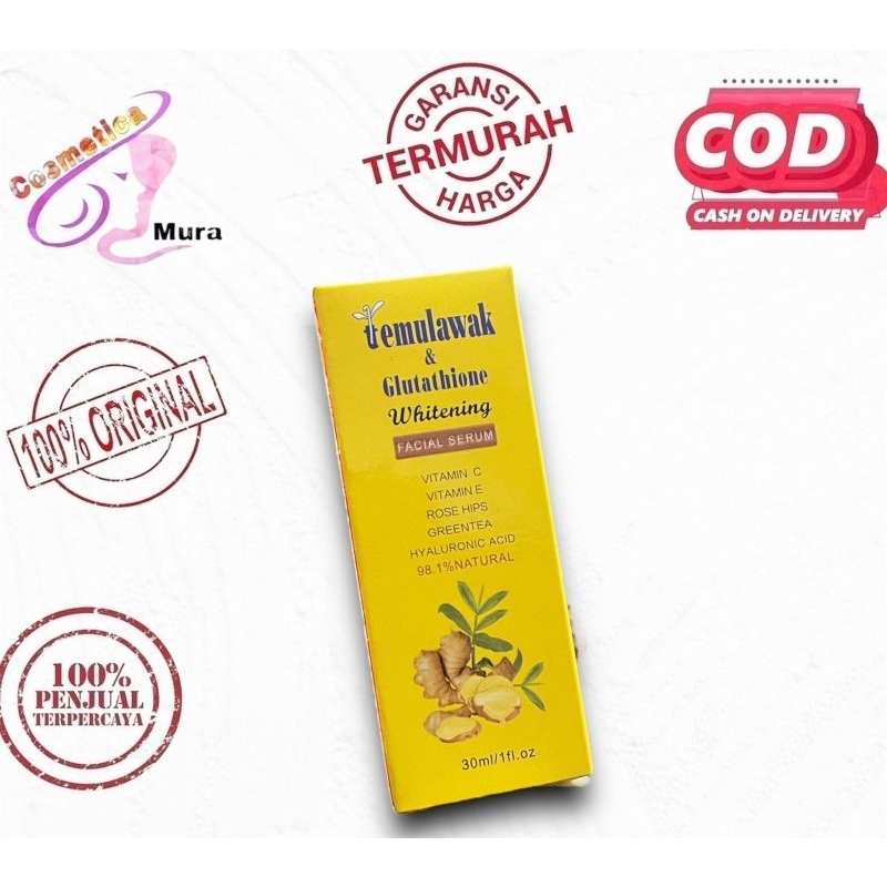 [ temulawak + glutathione ] serum kaca temulawak original + glutathione 20 ml super original