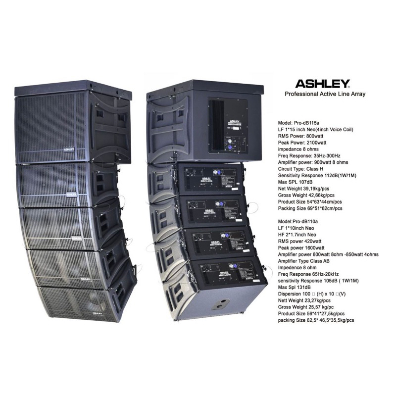 Speaker Line Array Ashley pro-dB110A -10 inch Flying Sub Pro-dB115A - 15 inch