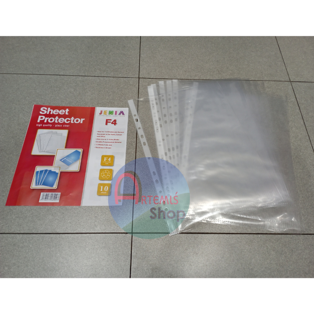 

Sheet Protector / PP Pockets / Plastic Protector JENIA Folio F4 Isi 10 Lembar