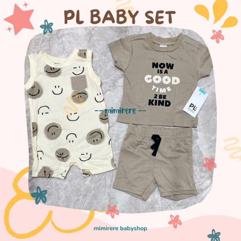 PL Baby Set Romper Tee Short | Setelan Pendek + Jumpsuit PL Baby