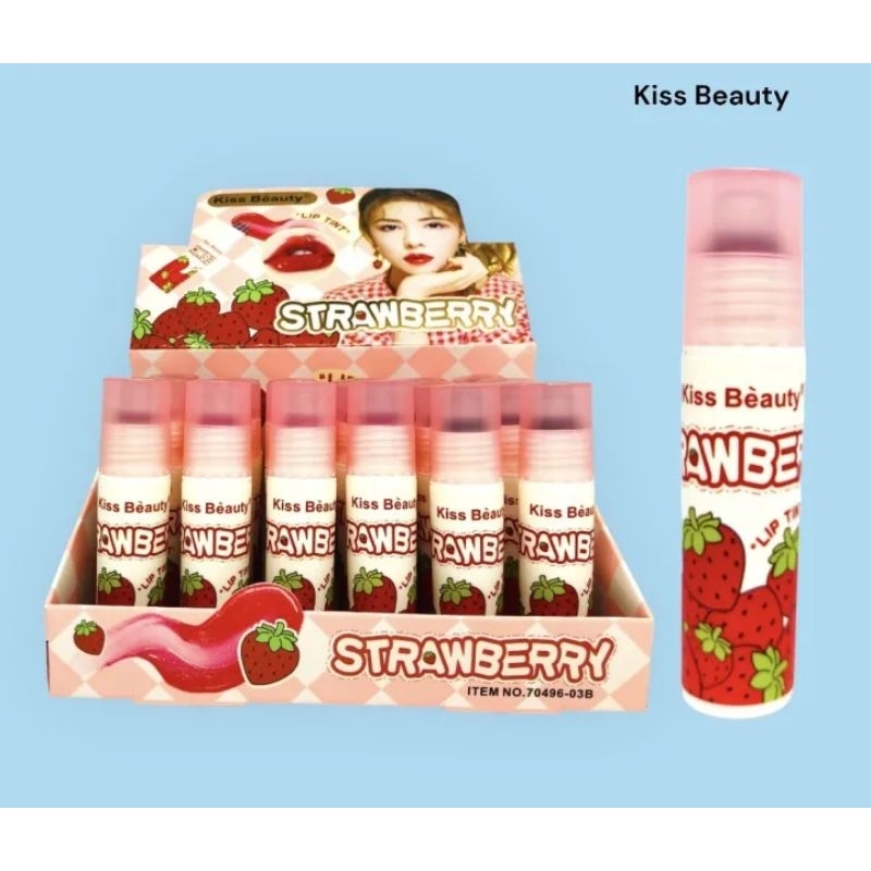 [Per Buah] Liptint Kiss Beauty Aloe Vera / Strawberry Roll On 70496-03A /03B