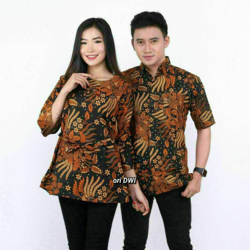(Manggar kuning) Baju batik couple - atasan batik - batik pasangan