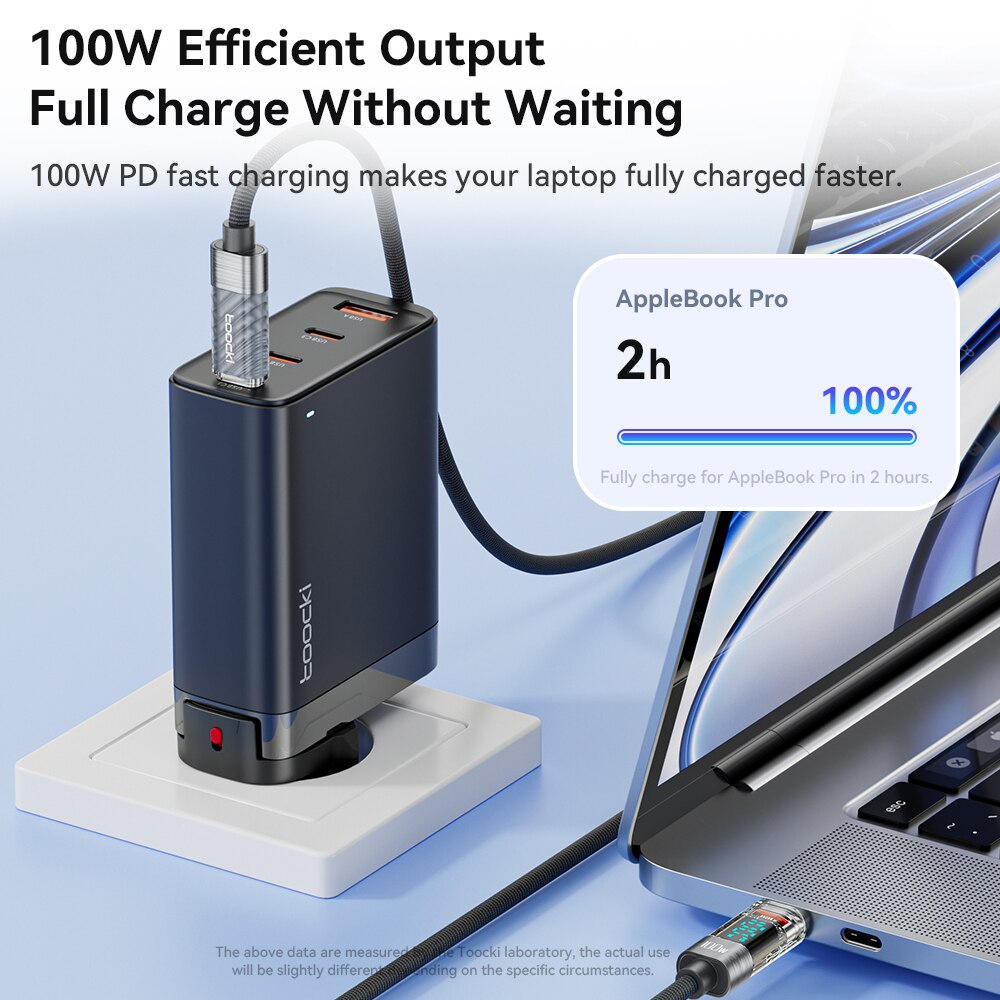 Toocki Type C to Type C Cable 100W PD Display Fast Charging Charger USB C to USB C Transparent Cable
