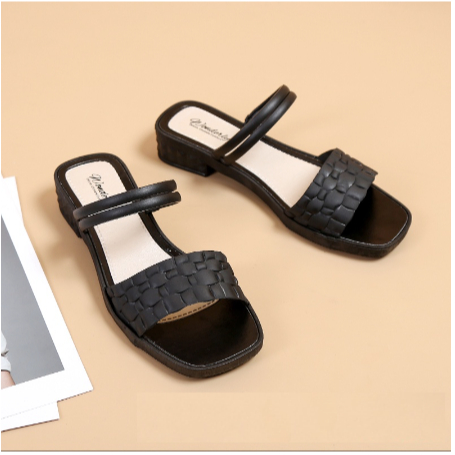 Sepatu Wedges Korea Wanita | Sandal Slop Wedges Jelly Karet Wonderly