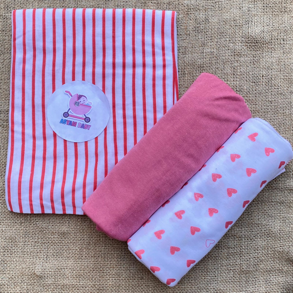 3 PCS PERNEL BAYI BEDONG BAYI KAOS SERIES PINK MOTIF