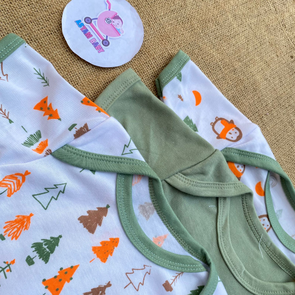 3PCS Jumper Bayi Bodysuit Motif Full Sablon Jumper Bayi Newborn SNI ASYAM BABY