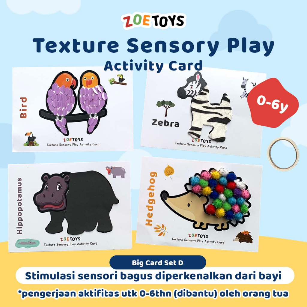 Zoetoys Texture Sensory Play Activity Set | Kids Mainan Menempel Sensori Tekstur Badan Hewan | Worksheet Aktivitas Animal Montessori Gunting Tempel | Busy Sheet Craft Worksheet Menggunting Menempel Mainan Edukasi Anak