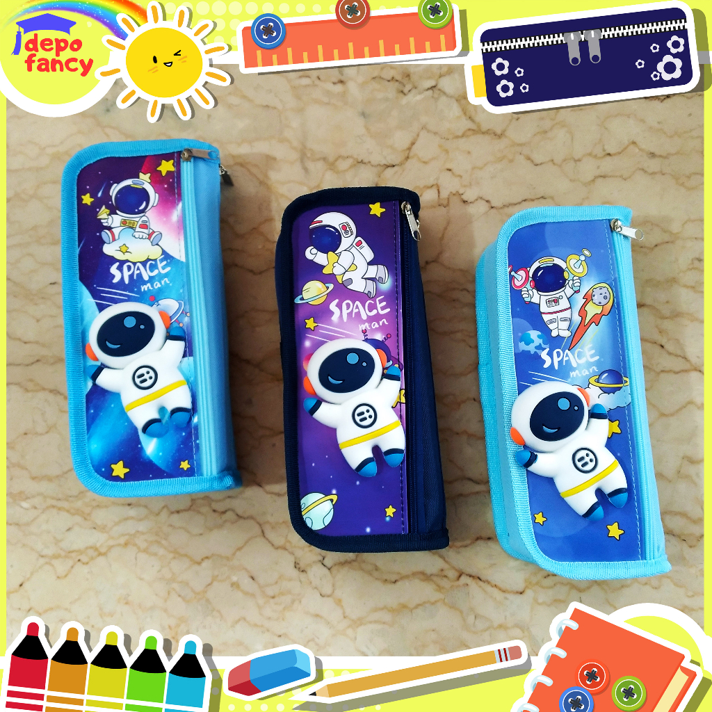

Kotak Pensil 2 Resleting XPM-2080-2 Space Timbul / Tempat Pensil / Pencil Case / Boks Pensil / Box Pen / Tepak Pensil
