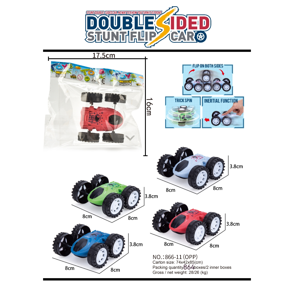 MAINAN ANAK MOBIL ZAP 360 4WD FRICTION POWER JUNGKIR BALIK CRAWLER DUA SISI