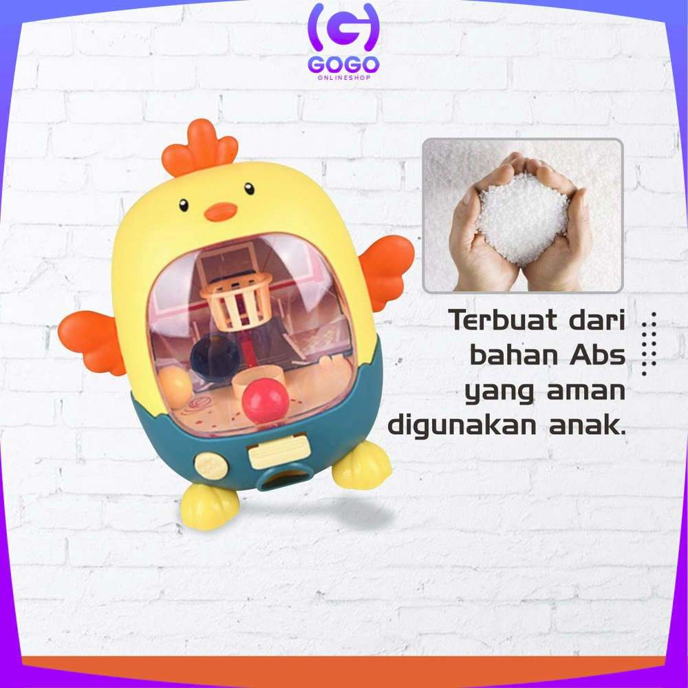 GOGO-M322 Mainan Anak Ayam Bola Mini Lucu / Mainan Interaktif Mesin Ketapel Bola Basket Karakter Penguin Anak / Mainan Sepak Bola Jari Mini Import