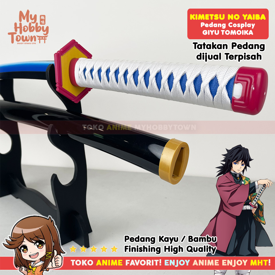 Replika Pedang Bambu Nichirin Demon Slayer Kimetsu no Yaiba Giyu Tomioka Cosplay Property