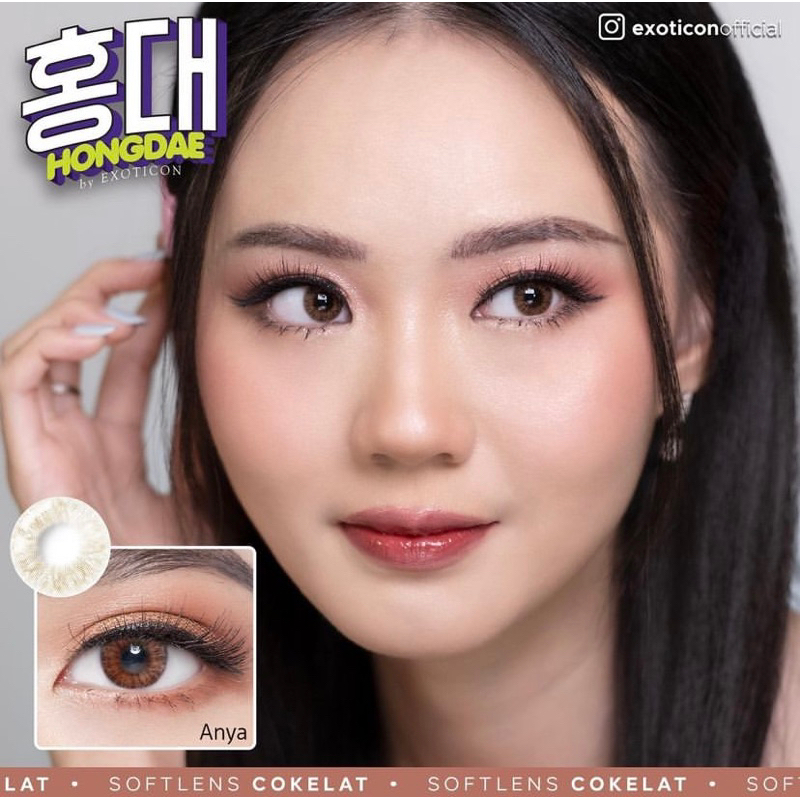 Softlens Hongdae by Exoticon | Ready Normal &amp; Minus | Diameter 14.2mm | Free Lenscase