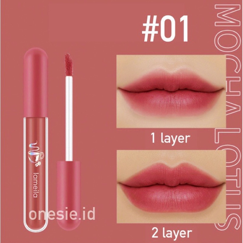 bgskinbukittinggi- LAMEILA Lip Glaze Velvet Matte Lip Gloss Lipstik Cair Pelembab Lisptick 1041