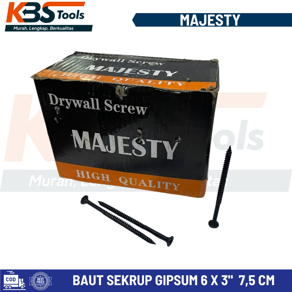 Baut Sekrup Gipsum 8 x 3" MAJESTY Skrup Kayu Gypsum 7,5 cm
