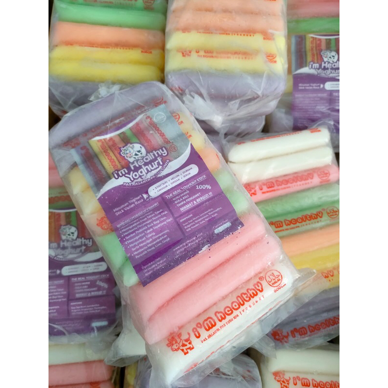 

Es Yoghurt Stick Mix Varian isi 30 / Yogurt Susu Rasa Strawberry, Melon, Durian, Anggur, Sirsak, Jeruk