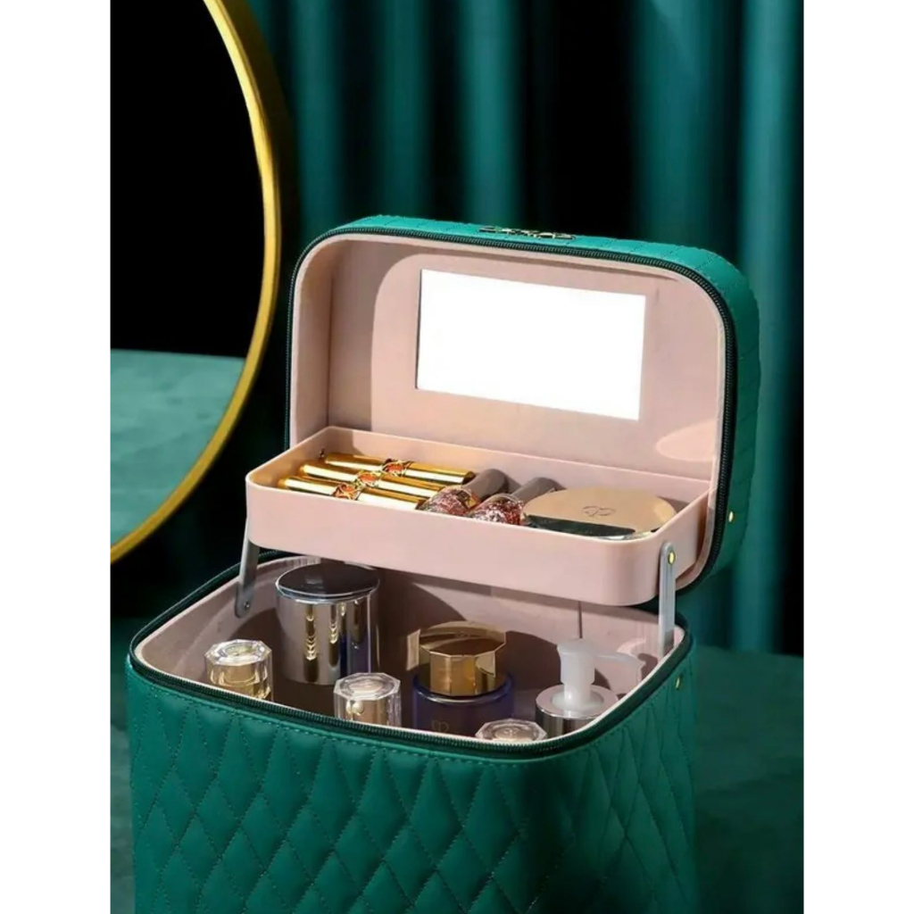 LFS-B2252 Kotak kosmetik / Tempat Make Up / Beauty Case/1 Tingkat Classy 23.5x17.5x23.5cm