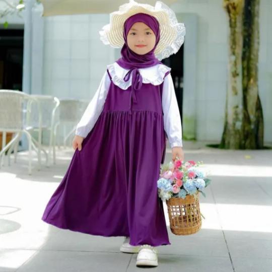 GAMIS ANAK CRINKLE KESYA MUSLIM TERBARU MIDI DRESS CRINCLE ANAK KEKINIAN VIRAL GAMIS MUSLIM CRINKLE 