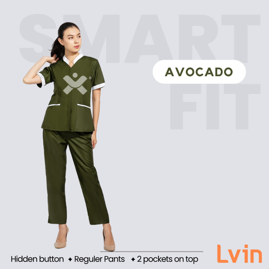 Lvin Baju Seragam suster Hana Series / nanny uniform/seragam klinik / baju jaga oka / Seragam perawat / Smart Fit