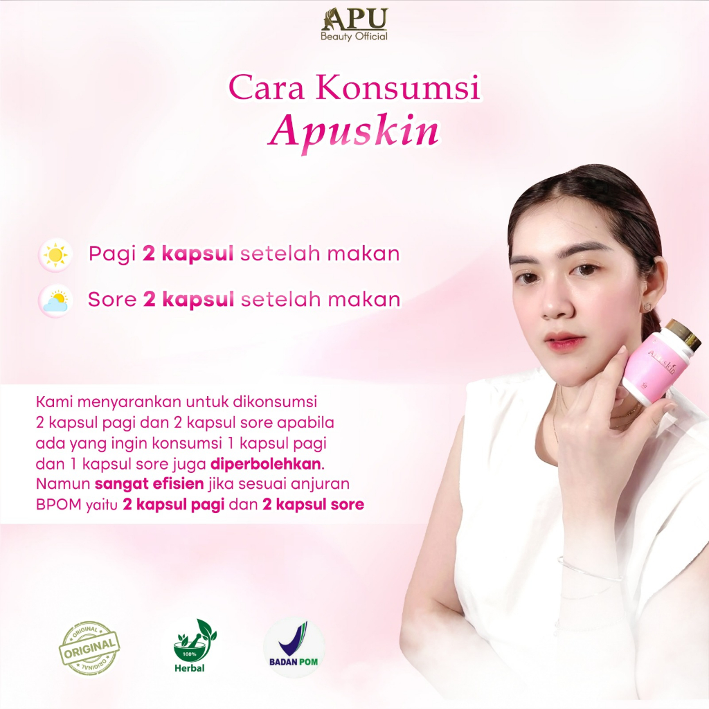 APUSKIN BEST SELLER | KAPSUL SUPLEMEN PEMUTIH KULIT BPOM