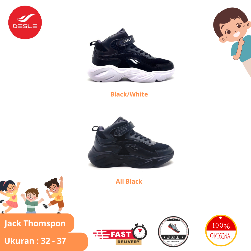 Sepatu Sneakers Anak Laki - Laki Desle Jack Thompson Original