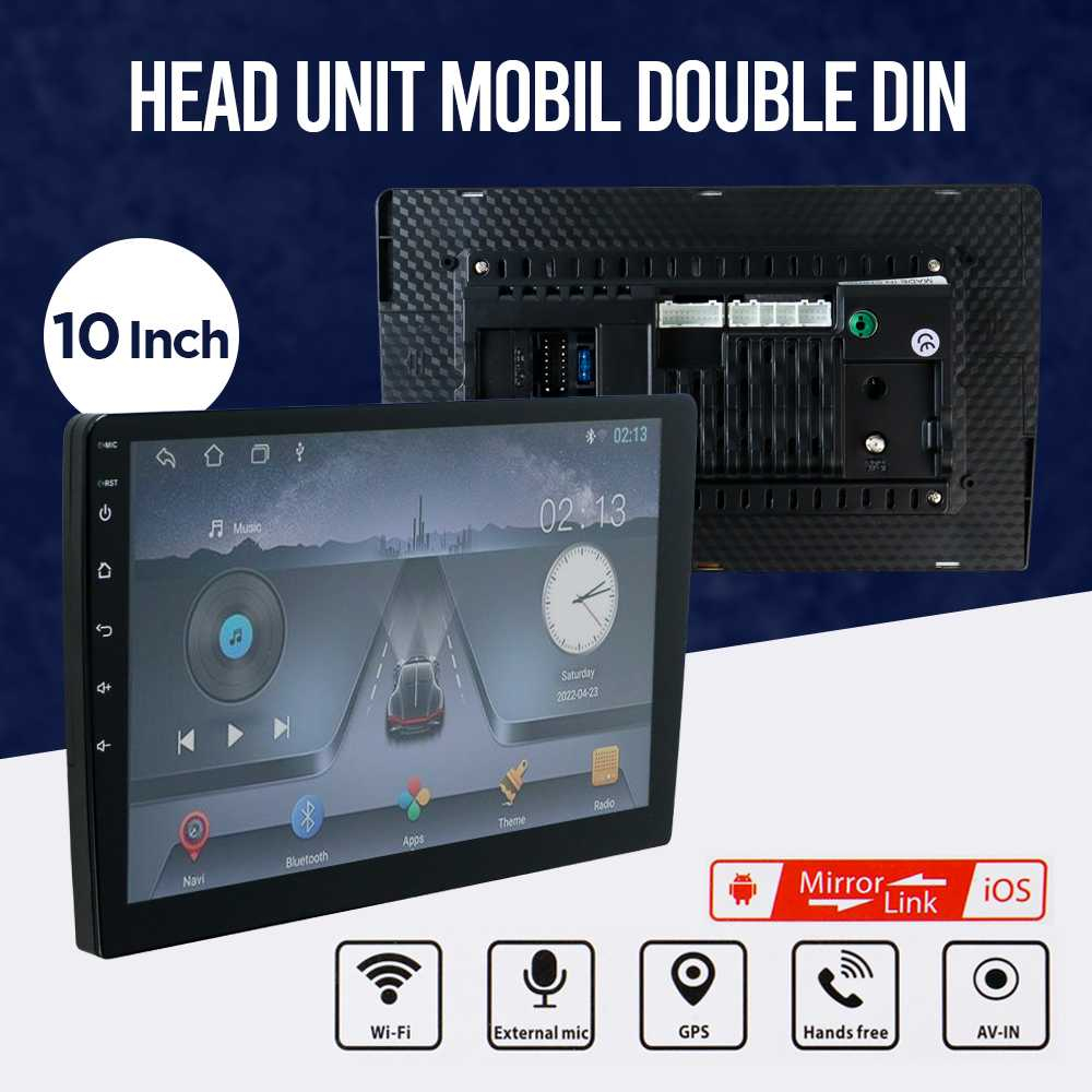 JIEMAO 10 inch Head Unit Mobil Double Din Media Player HD WIFI GPS Android - 8163
