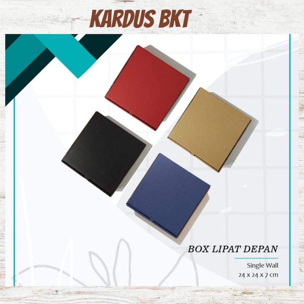 

Box Kardus 24x24x7/Box Kardus Warna 24x24x7/ Box Packing Warna 24 x 24 x 7 cm Lipatan Depan BoxKado/Souvenir/Gift