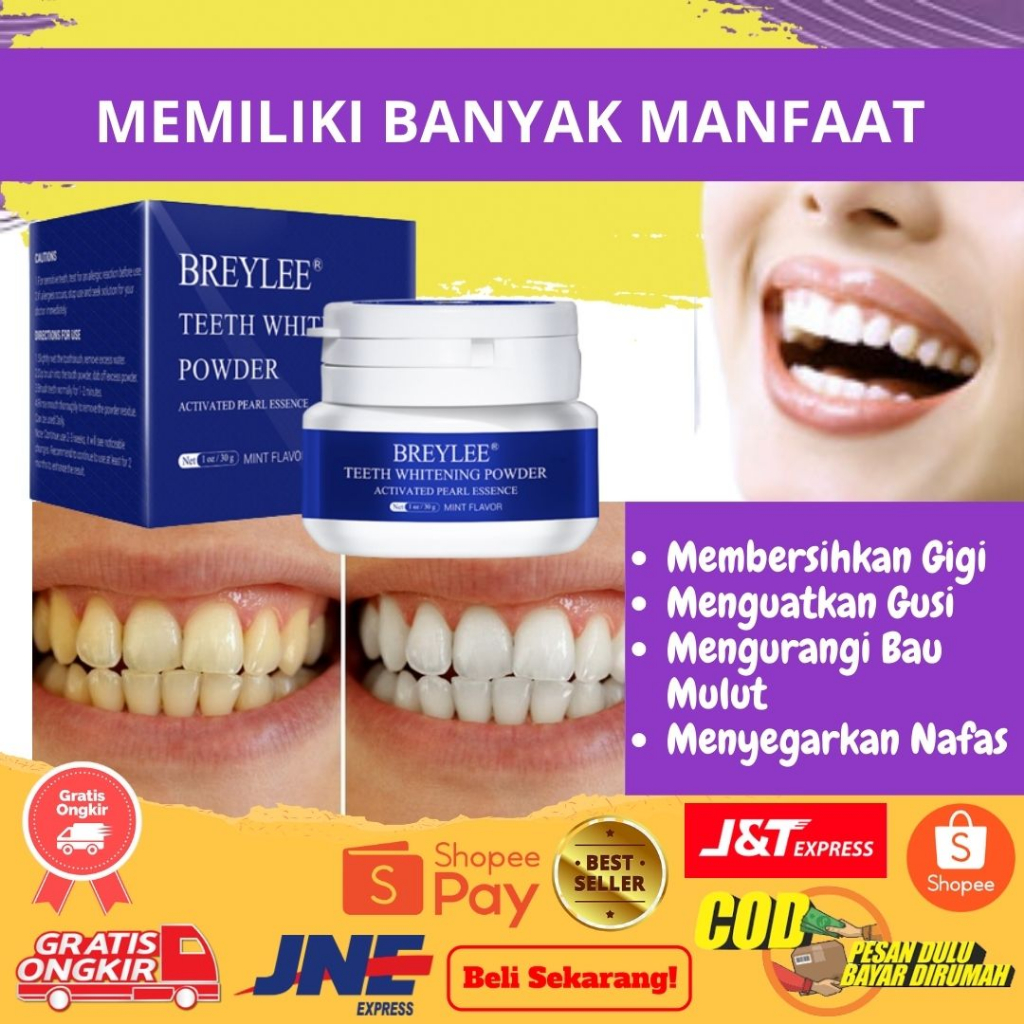 Snap On Smile Teeth Whitening Powder Pemutih Gigi Kuning Permanen Ori Permanen BREYLE TERLARIS