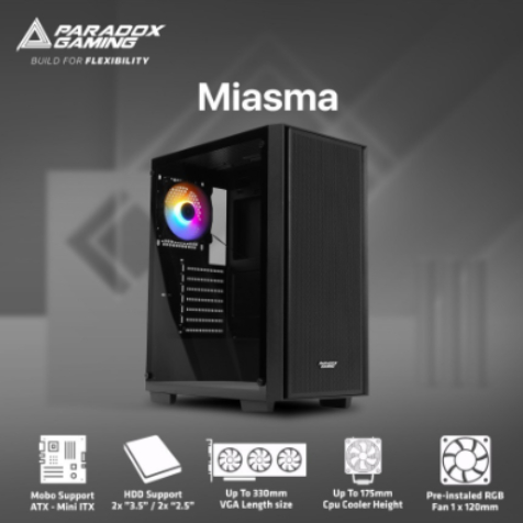 Paradox Gaming Casing MIASMA Black - No PSU