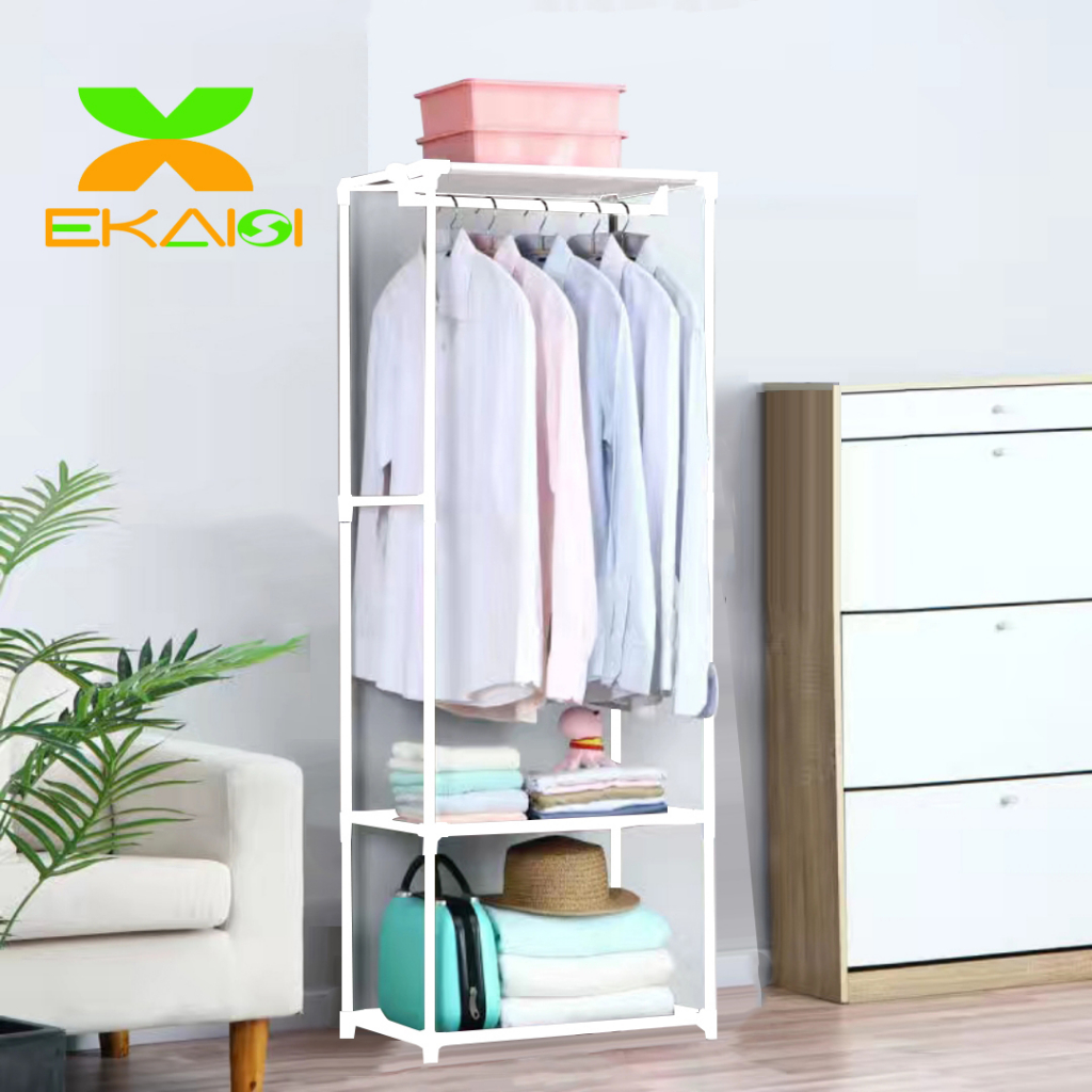 Ekaisi rak stand hanger kotak rak serbaguna rak gantungan baju