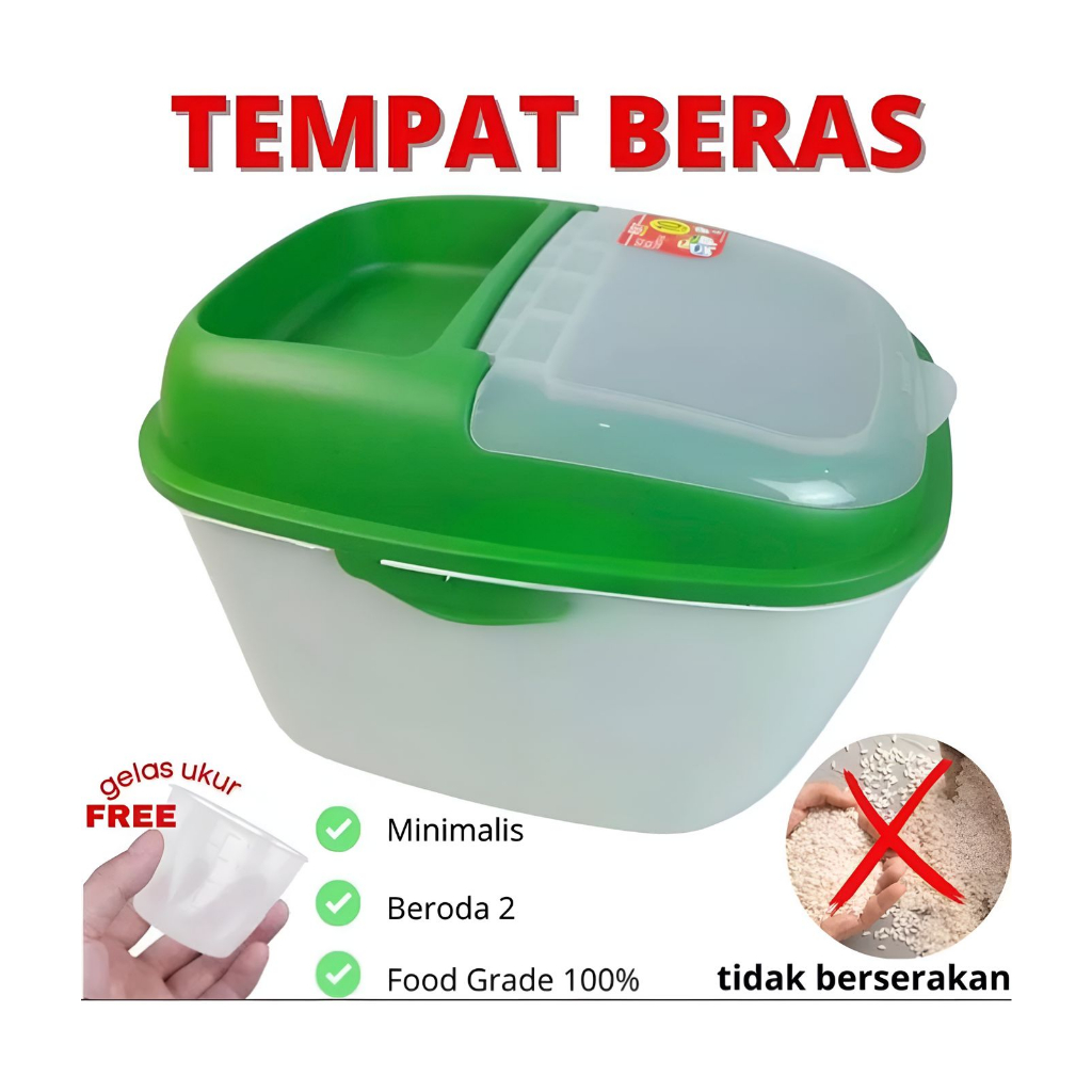 RICE BOX TABITHA 10 LITER TEMPAT PENYIMPANAN BERAS SERBAGUNA VD