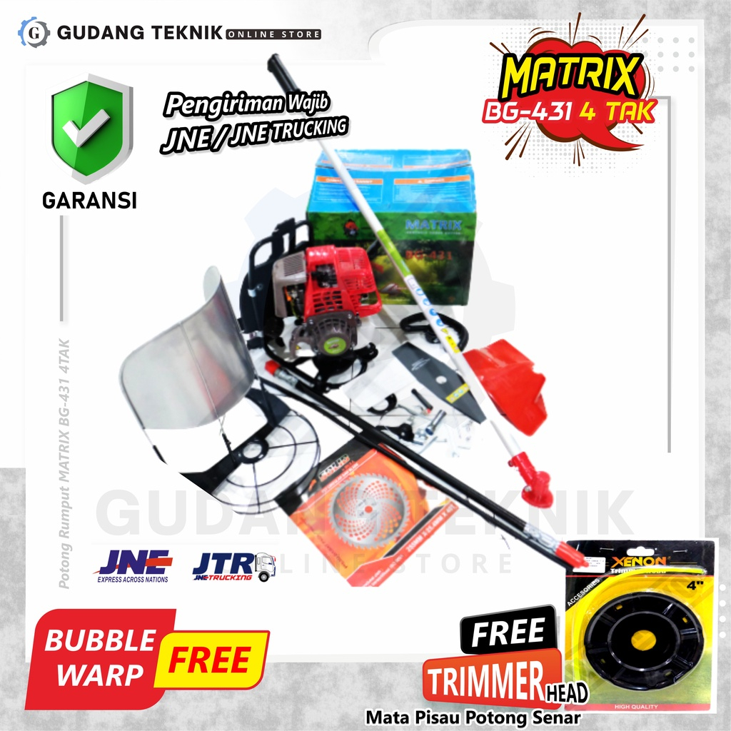 Mesin Potong Rumput Gendong 4Tak BG435 MATRIX / Brush Cutter Paddy Reaper Mesin Pemotong Rumput Padi 4T BG 435 MATRIX