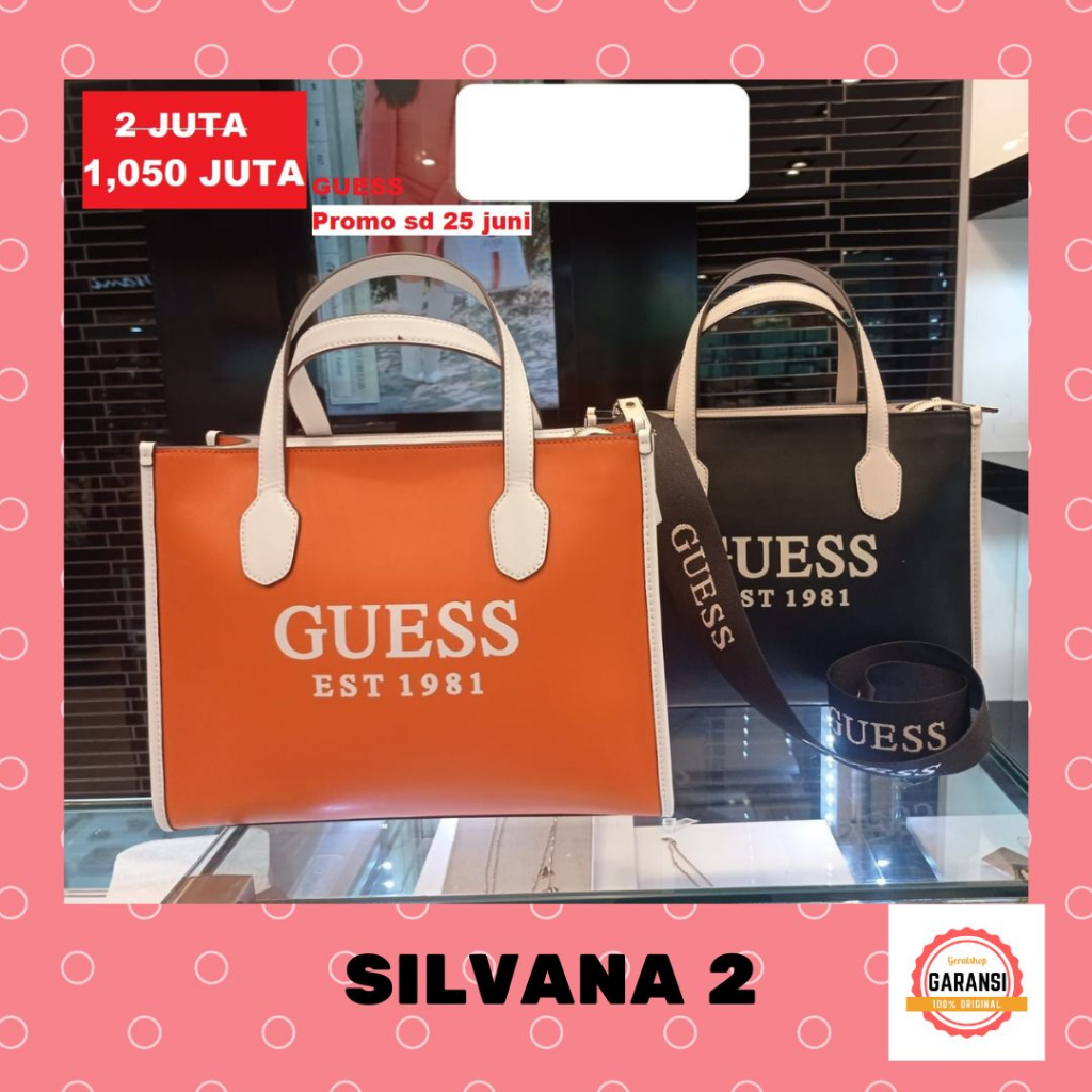 Tas Tote bag wanita Guess sale SILVANA 2 original store 100%