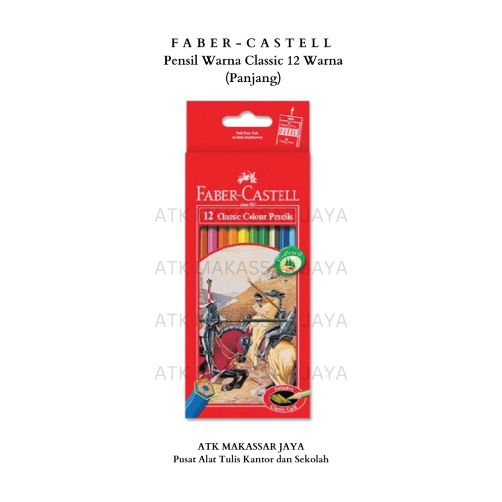 

Pensil Warna / Coloured Pencil Faber Castell Classic 12 Warna (Panjang)