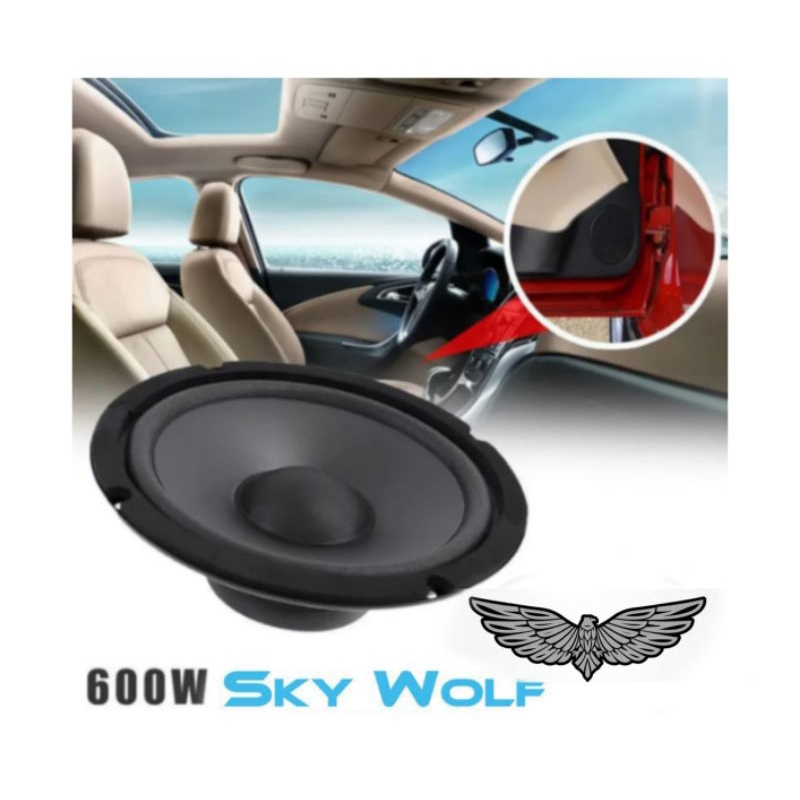 skywolf 600w 6.5 inch mobil car speaker audio sound hifi komponen component pasif rakit kayu box coa