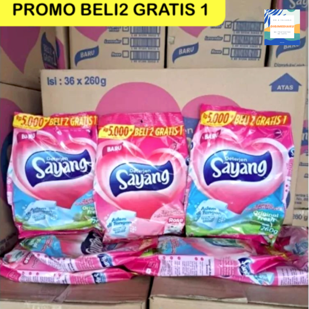 Sayang Powder Detergent 260 gr DETERGEN SAYANG 260 gr DETERJEN SAYANG 260 gr DETERGEN BUBUK DETERJEN BUBUK 260gr