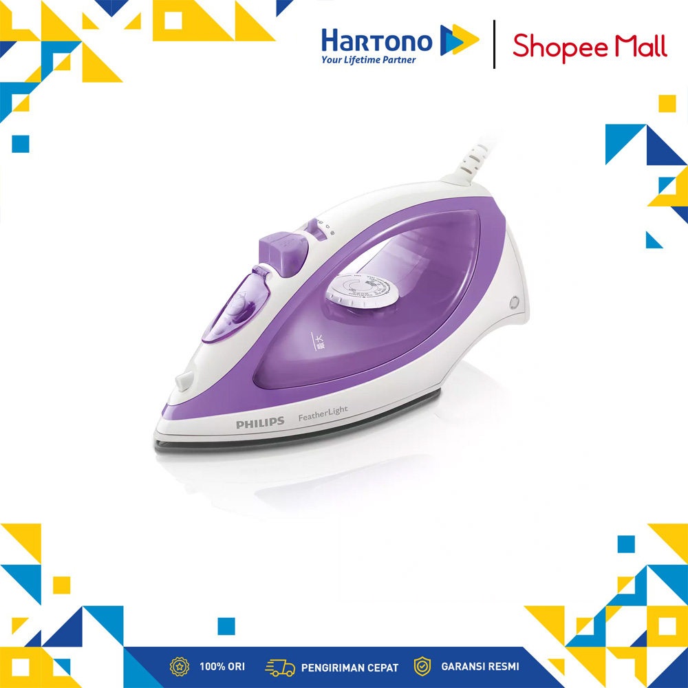 Philips Setrika Uap Steam Iron FeatherLight GC1418/35