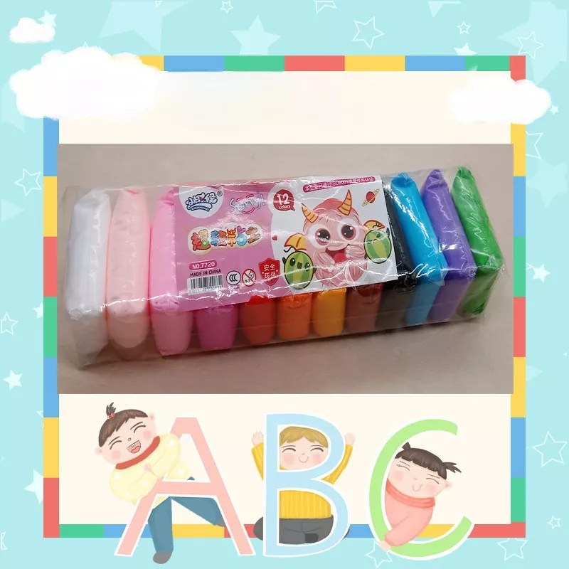 (Hello Girl) D22 Mainan Anak Clay Polymer Light Rainbow Warna Warni Mainan Edukasi Anak Import