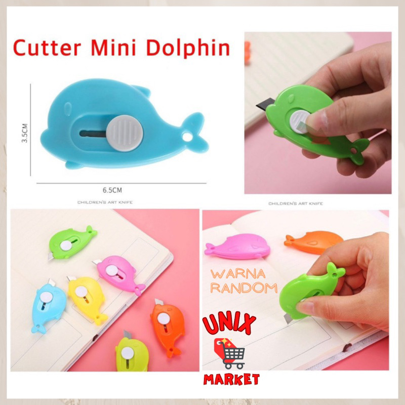 

Cutter Mini Dolphin Pisau Kecil Model Dolphin Alat Bantu Buka Paket Serbaguna