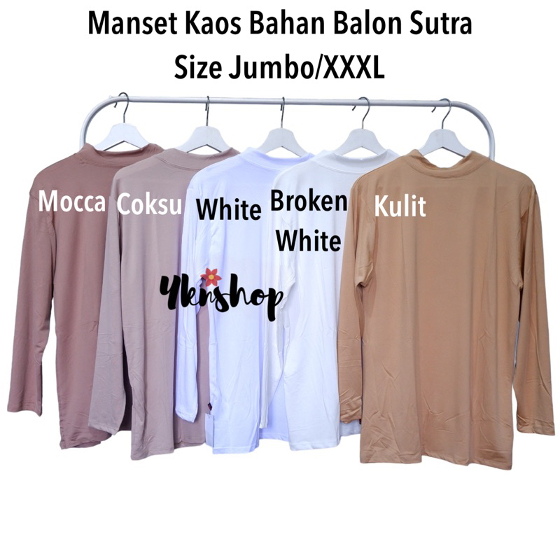 Manset Kaos Bahan Balon Sutra/Inner Kebaya size Jumbo XXXL