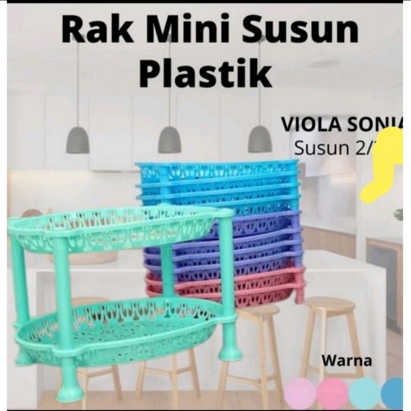 Rak Plastik Susun 2 Mini Oval Untuk Bumbu