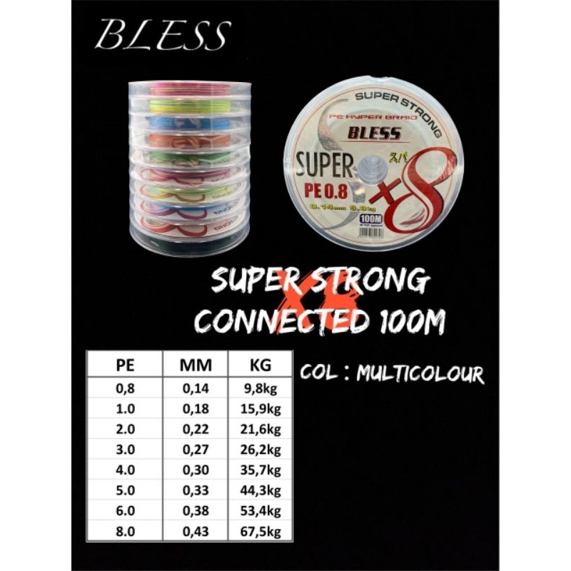 Senar PE BLESS SUPER X8 100M (multi colour)