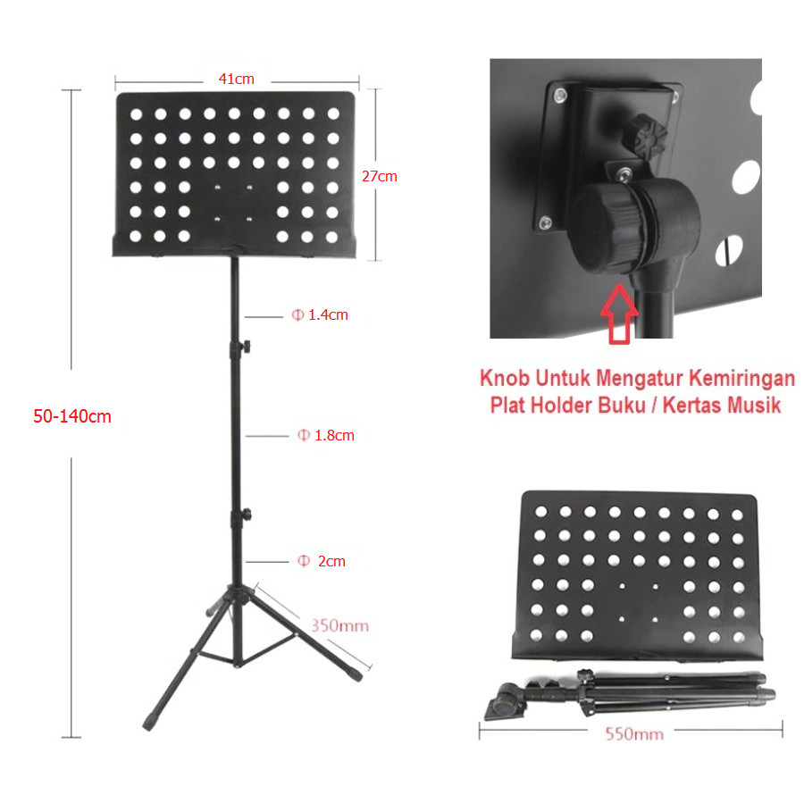 Music Book Viola Tripod Stand Buku Partitur Piano Lagu Karaoke Gitar