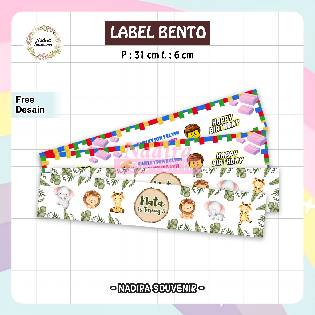 

LABEL BENTO LABEL ULANG TAHUN LABEL NASI BOX LABEL NASI KOTAK BISA CUSTOM DESAIN