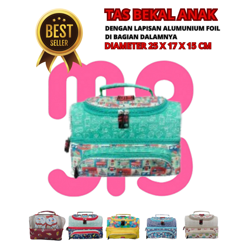 Tas Bekal Mixue - Tas Bekal Sekolah Anak - Lunch Bag Foil Tas Selempang - Tas Rantang Makanan - Seilor