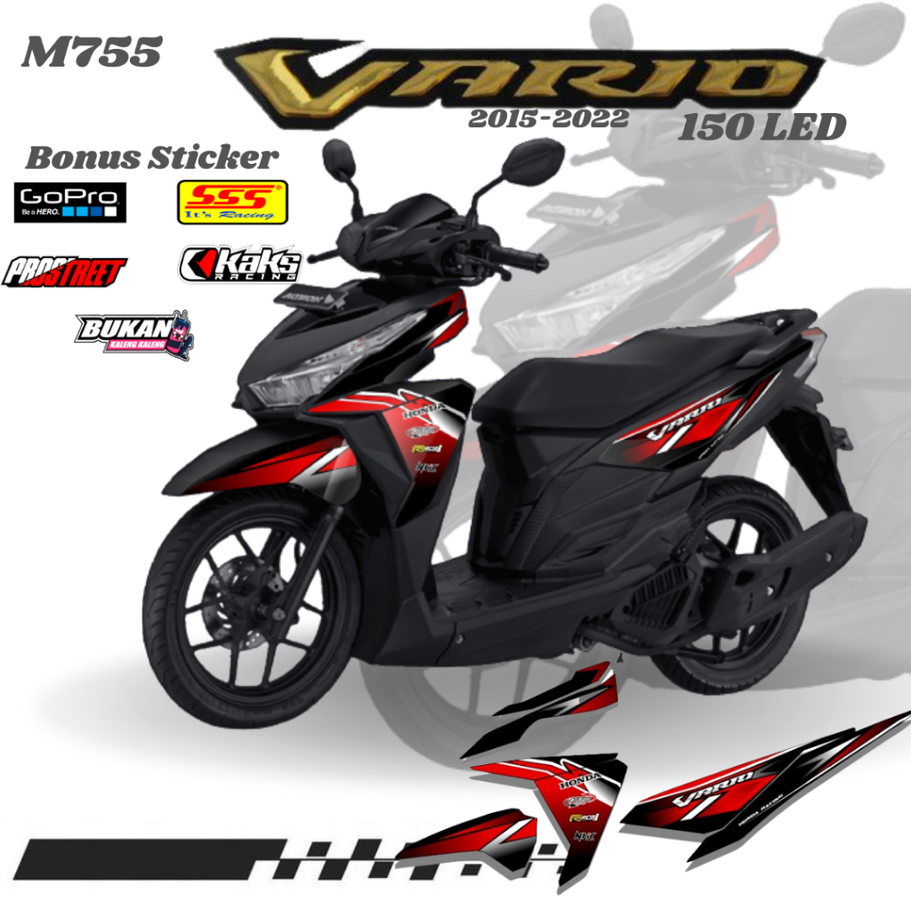 Stiker Striping Lis Motor Vario New 150 2015 2016 2017 KODE M755 Sticker Decal Print List Variasi Ho