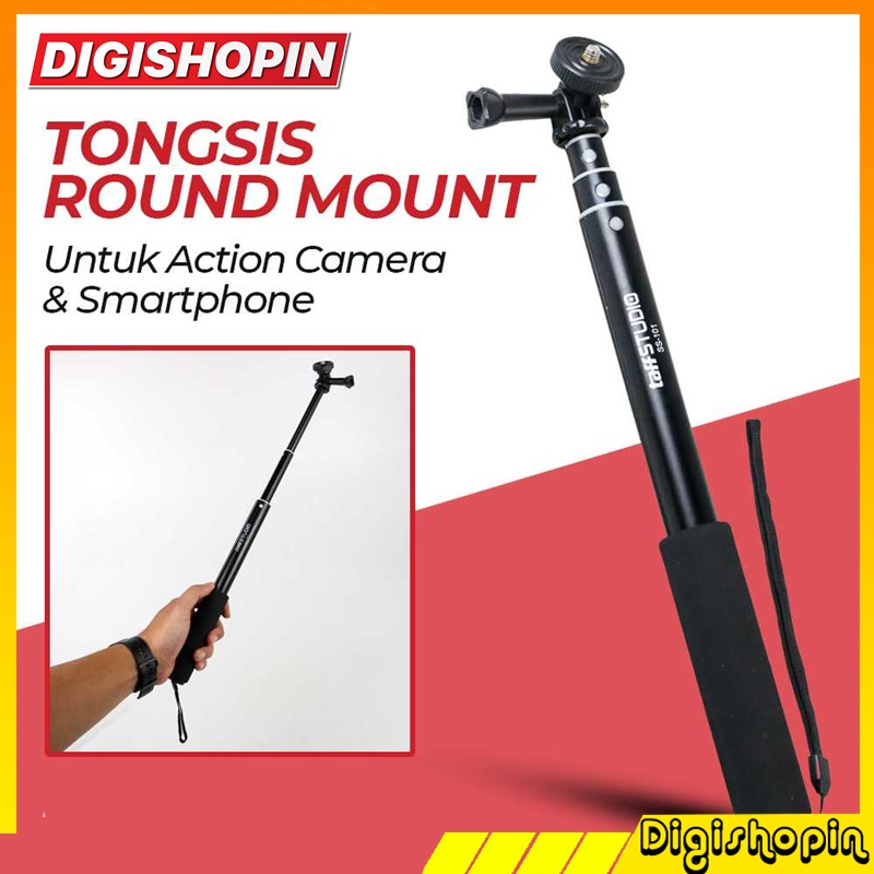 Tongsis Monopod Round Mount for Action Camera / Smartphone